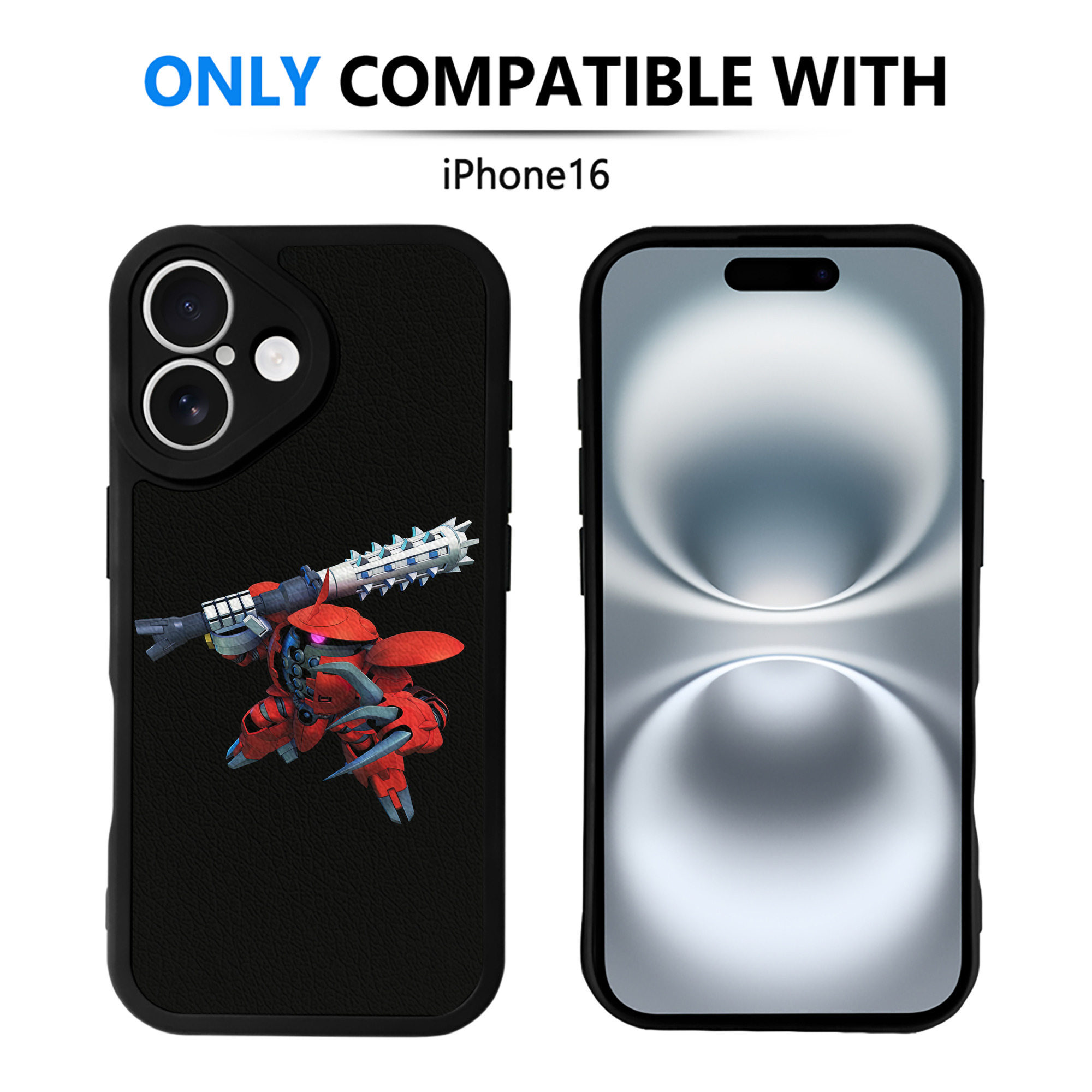 （画像用） 機動戦士ガンダム Mobile Suit Gundam 【iPhone 16シリーズ対応】シリコンスマホケース（レザー調） 材質：シリコン